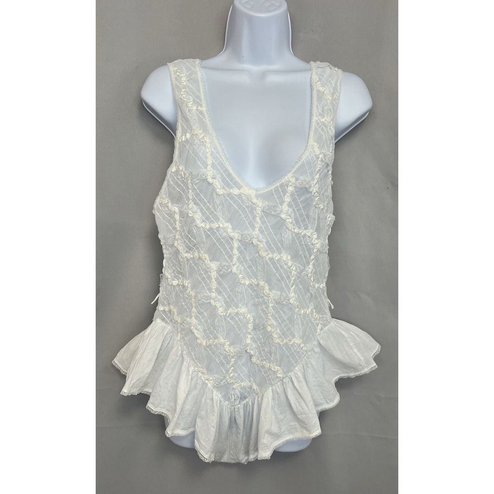 VTG Maryann's boutique womens lingerie Teddy Bodysuit 90s sexy lace L Y2K USA